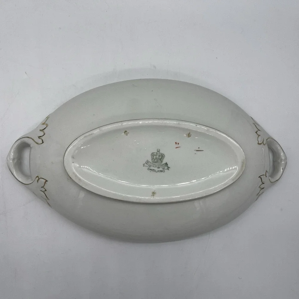 Vintage Wood & Sons Oval Covered‎ Vegetable Serving Bowl & Lid Handles England